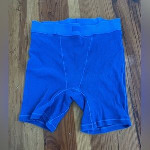 blue SKIMS boxers